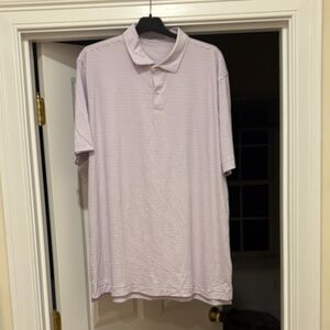 Peter Millar Featherweight Lavender striped Polo Shirt